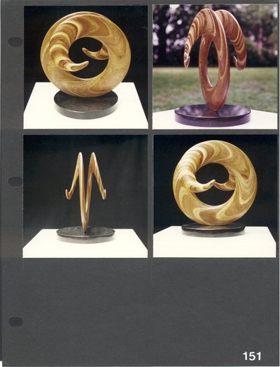 Laminated wood sculpture.