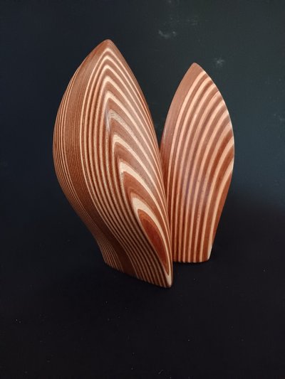 Laminated wood sculpture