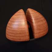 Laminated wood sculpture.