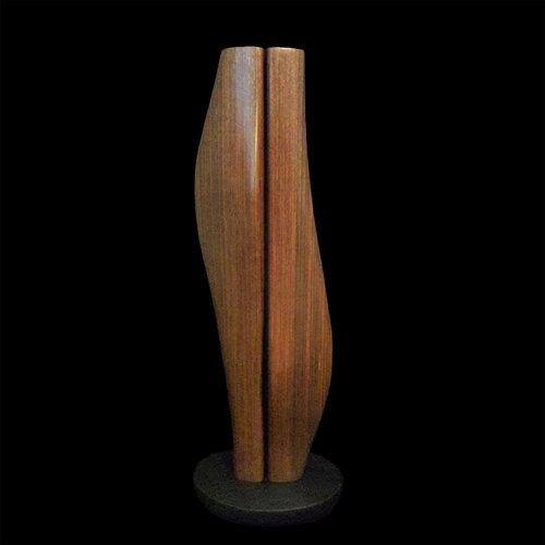 Laminated wood sculpture.