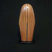 Laminated wood sculpture.