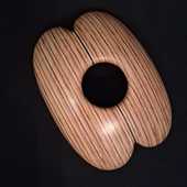 Laminated wood sculpture.