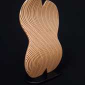 Laminated wood sculpture.