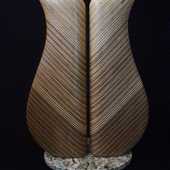 Laminated wood sculpture.