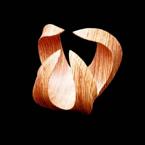 Laminated wood sculpture.