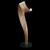 Laminated wood sculpture.