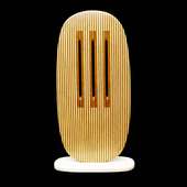 Laminated wood sculpture.