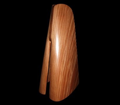 Laminated wood sculpture.