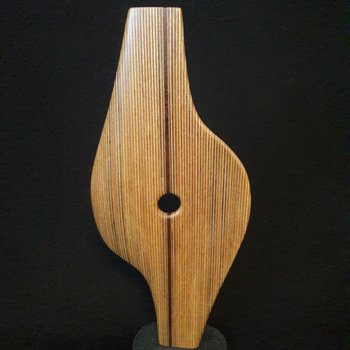 Laminated wood sculpture.