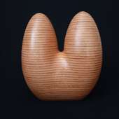 Laminated wood sculpture.