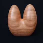 Laminated wood sculpture.