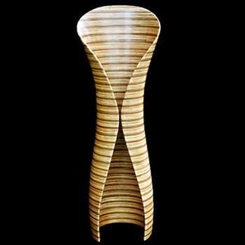 Laminated wood sculpture.