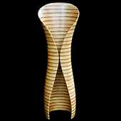 Laminated wood sculpture.