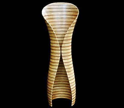 Laminated wood sculpture.