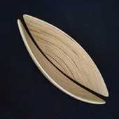 Laminated wood sculpture.