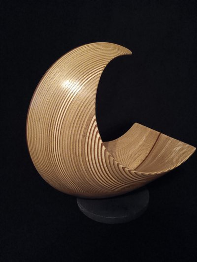 Laminated wood sculpture