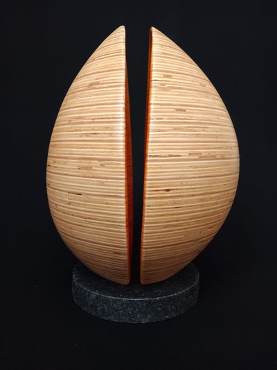 Laminated wood sculpture