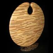 Laminated wood sculpture.