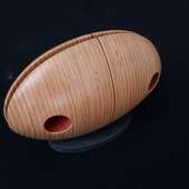 Laminated wood sculpture.