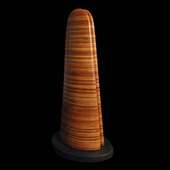Laminated wood sculpture.