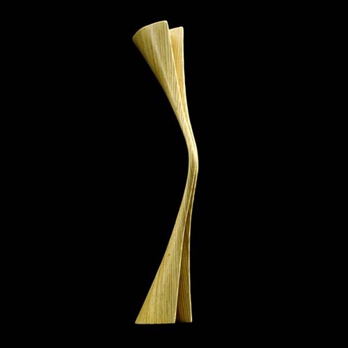 Laminated wood sculpture.