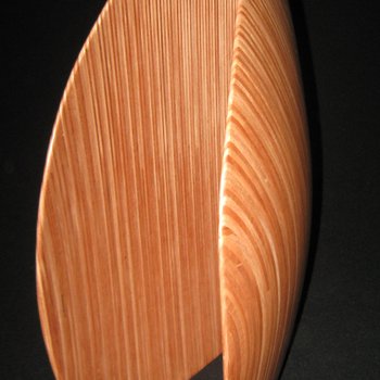 Laminated wood sculpture.