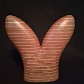 Laminated wood sculpture.