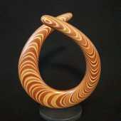 Laminated wood sculpture.