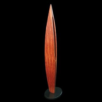 Laminated wood sculpture.