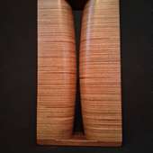 Laminated wood sculpture.