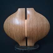 Laminated wood sculpture.