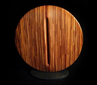 Laminated wood sculpture.