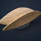 Laminated wood sculpture.