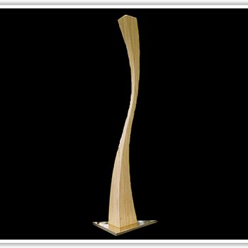 Laminated wood sculpture.