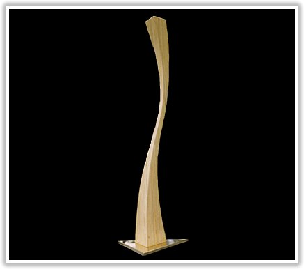 Laminated wood sculpture.