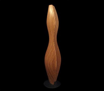 Laminated wood sculpture.