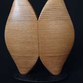 Laminated wood sculpture.