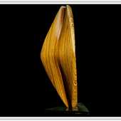 Laminated wood sculpture.