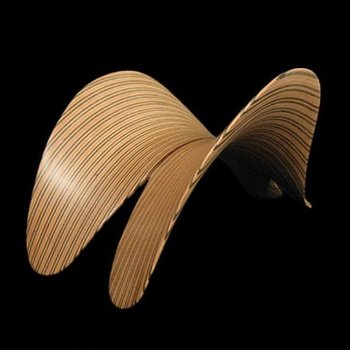 Laminated wood sculpture.