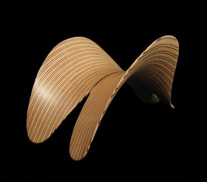 Laminated wood sculpture.