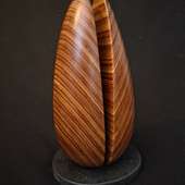 Laminated wood sculpture.