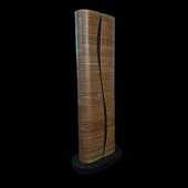 Laminated wood sculpture.