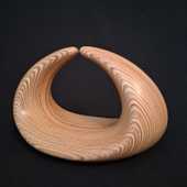 Laminated wood sculpture.
