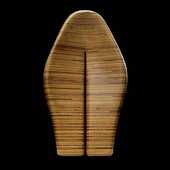 Laminated wood sculpture.