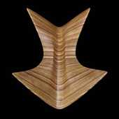 Laminated wood sculpture.