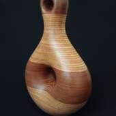 Laminated wood sculpture.