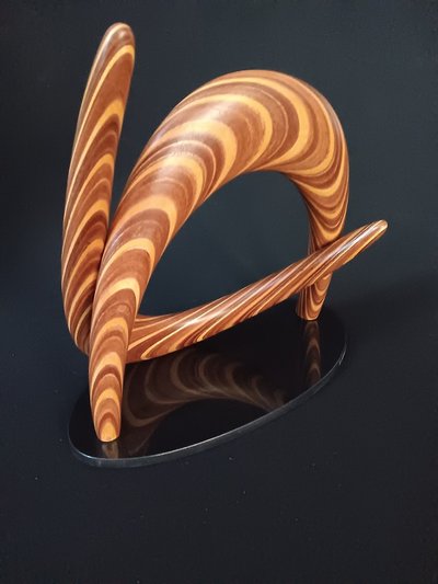 Laminated wood sculpture