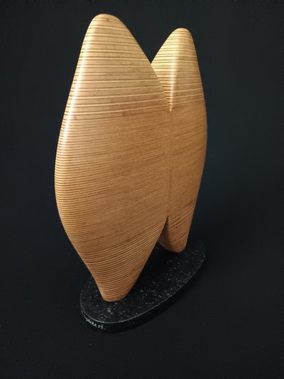 Laminated wood sculpture