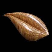 Laminated wood sculpture.