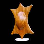 Laminated wood sculpture.